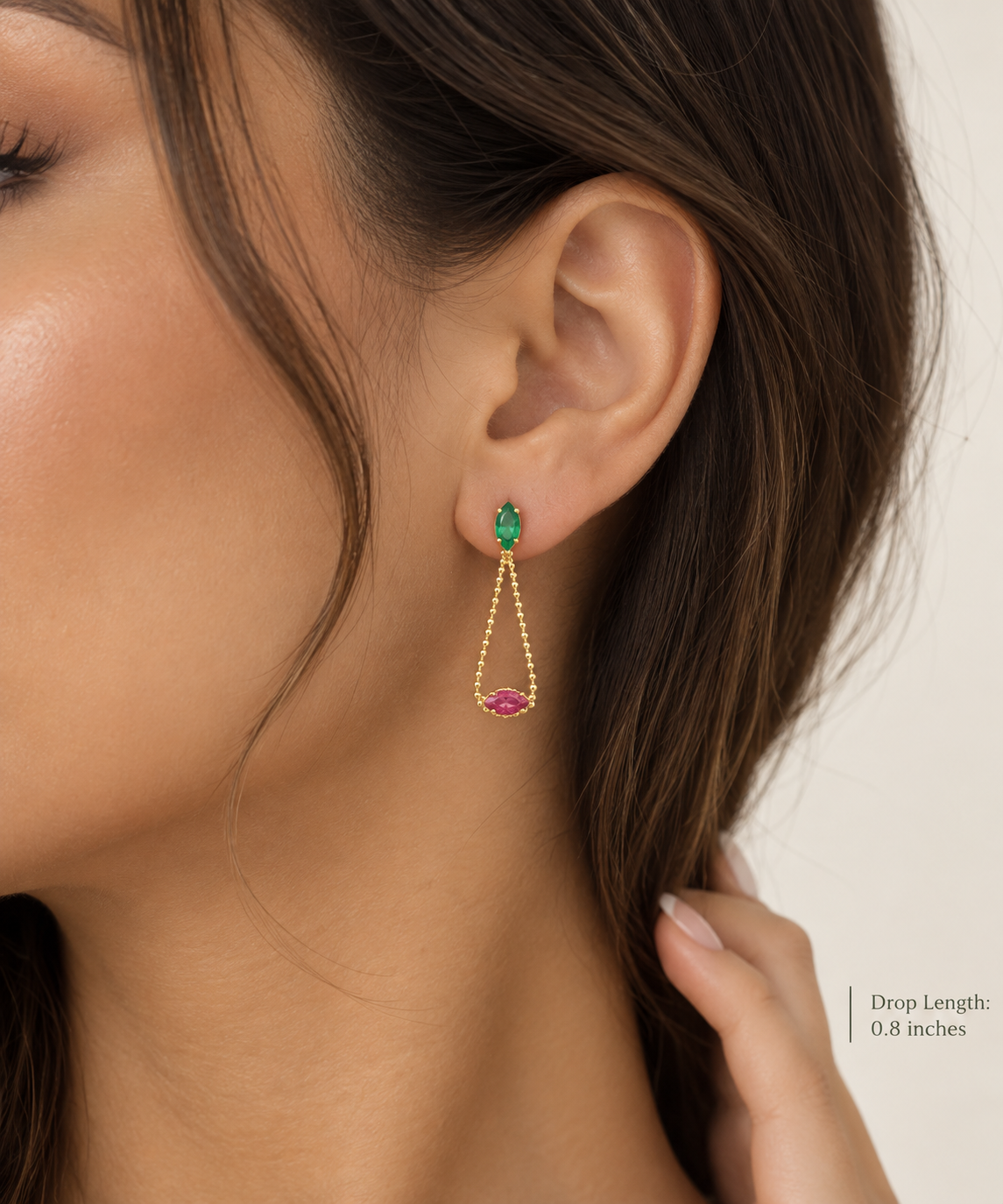 Emerald Blush Earrings - 18K Gold Filled
