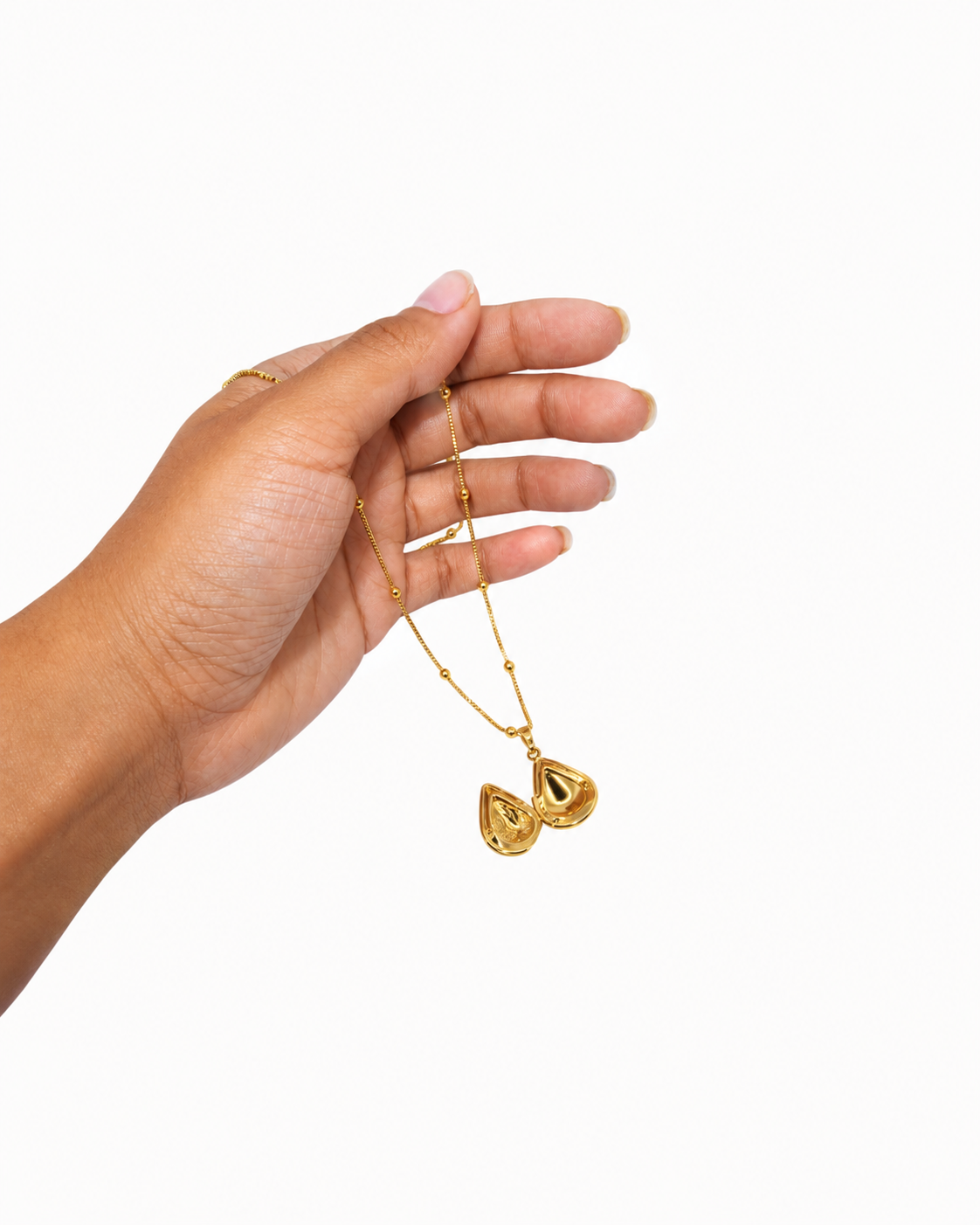 Tear Drop Locket Necklace- 18K Gold Filled