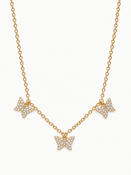 Chasing Butterflies Necklace - 18K Gold Filled