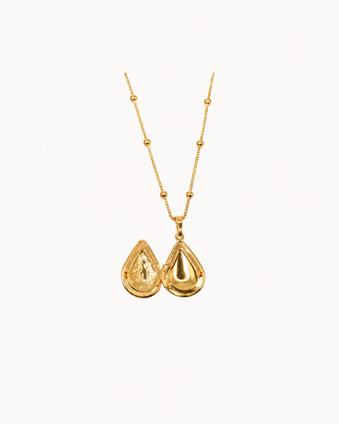 Tear Drop Locket Necklace- 18K Gold Filled