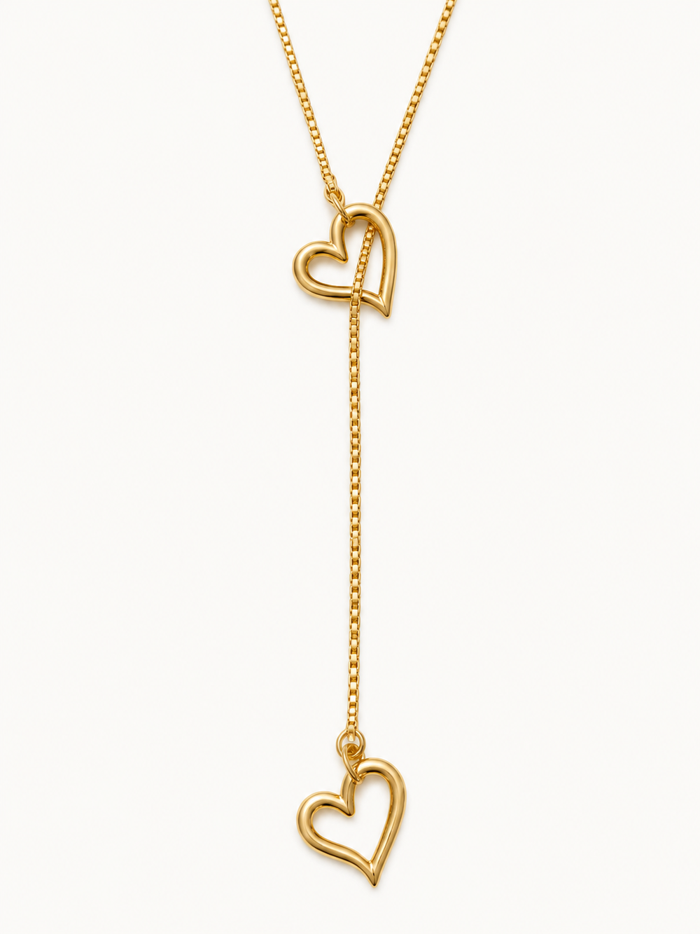 Tethered Hearts Necklace - 18K Gold Filled