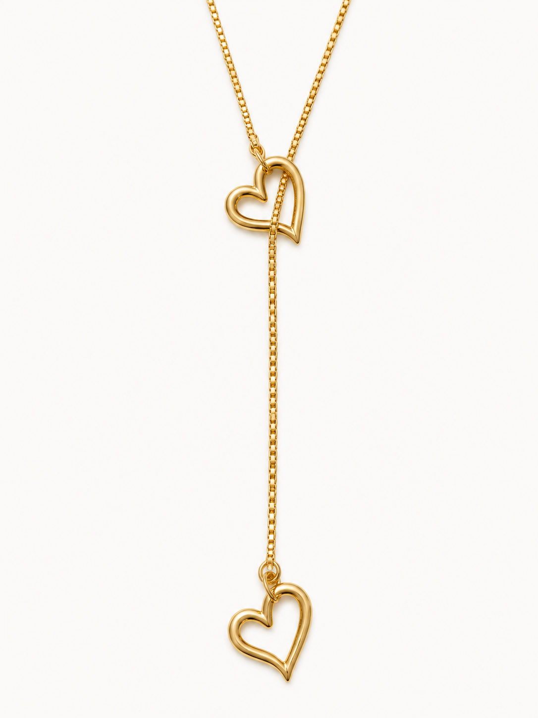 Tethered Hearts Necklace - 18K Gold Filled