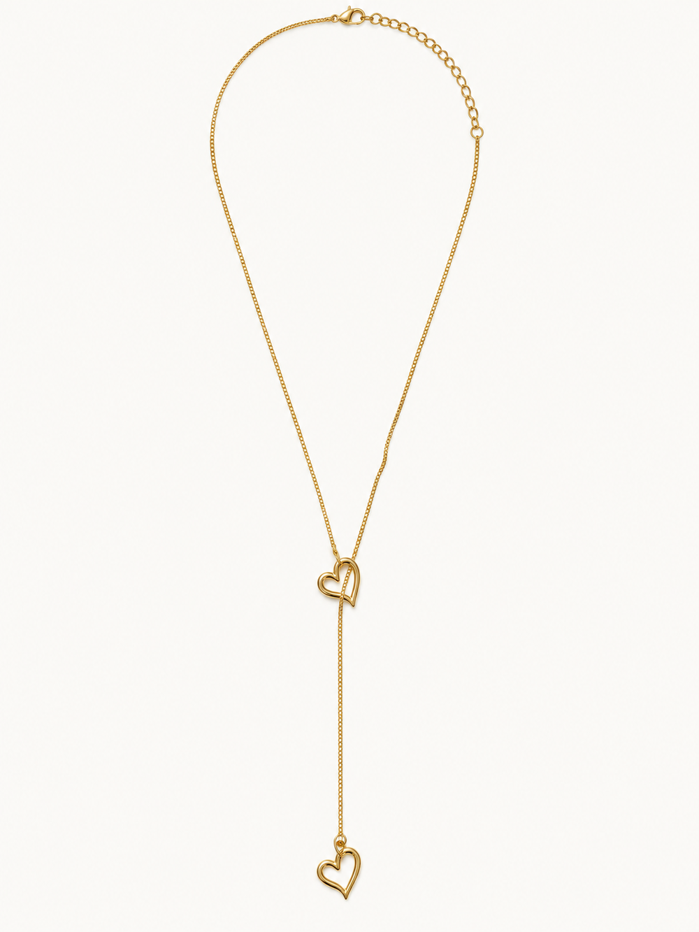 Tethered Hearts Necklace - 18K Gold Filled