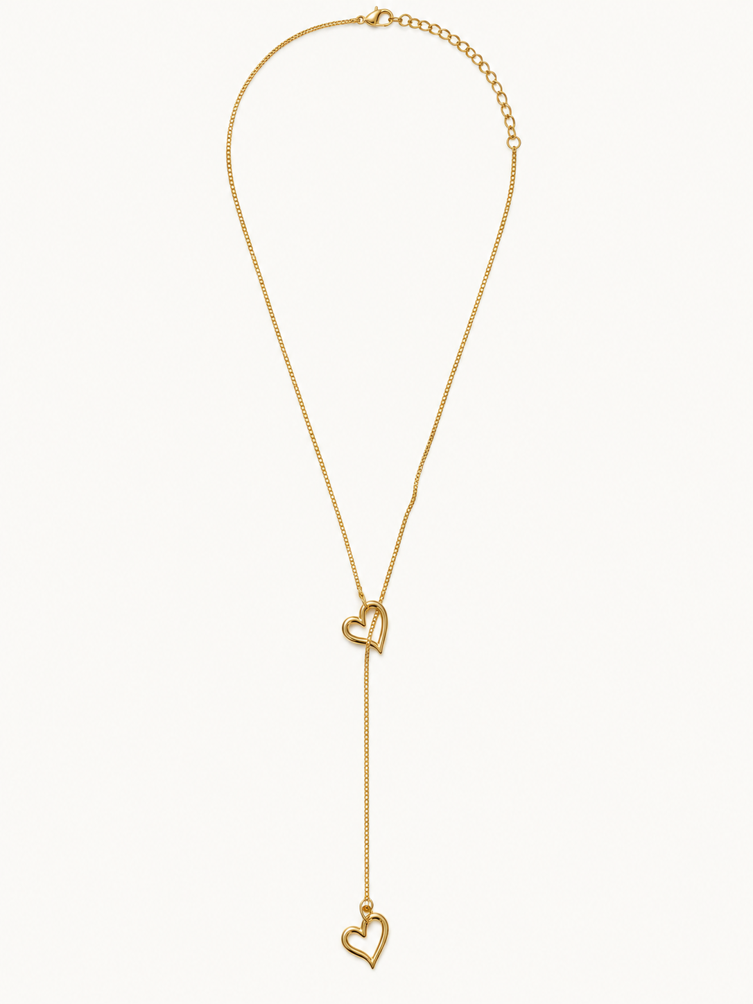 Tethered Hearts Necklace - 18K Gold Filled