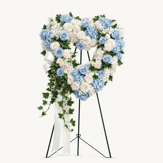 Heaven Holds My Heart Standing Spray - Blue