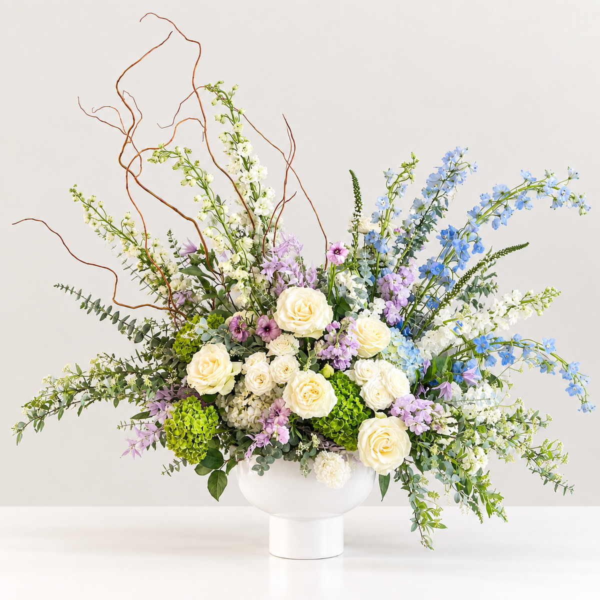 Maison Bleu Arrangement in Pedestal