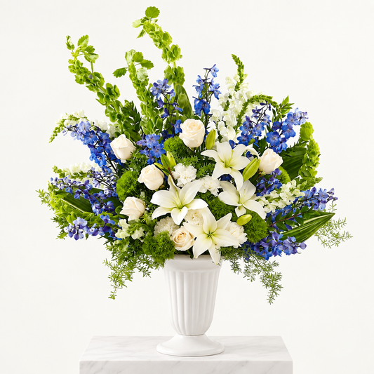 Blue Serenity Sympathy Pedestal - Customize