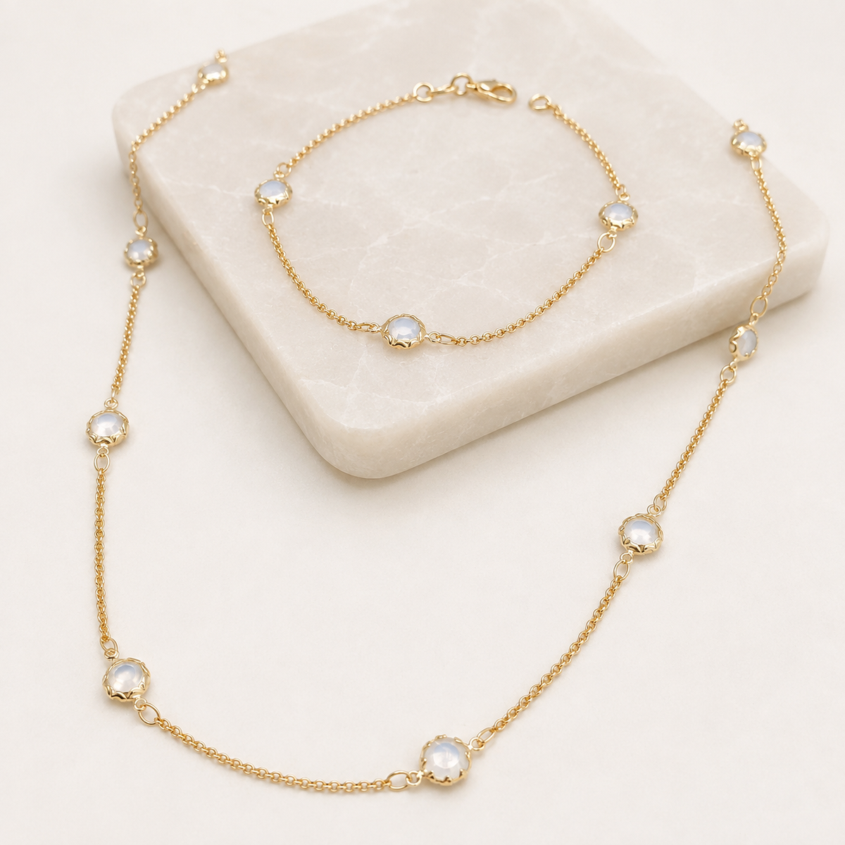 Moonlit Wishes Moonstone Set - 18K Gold Filled