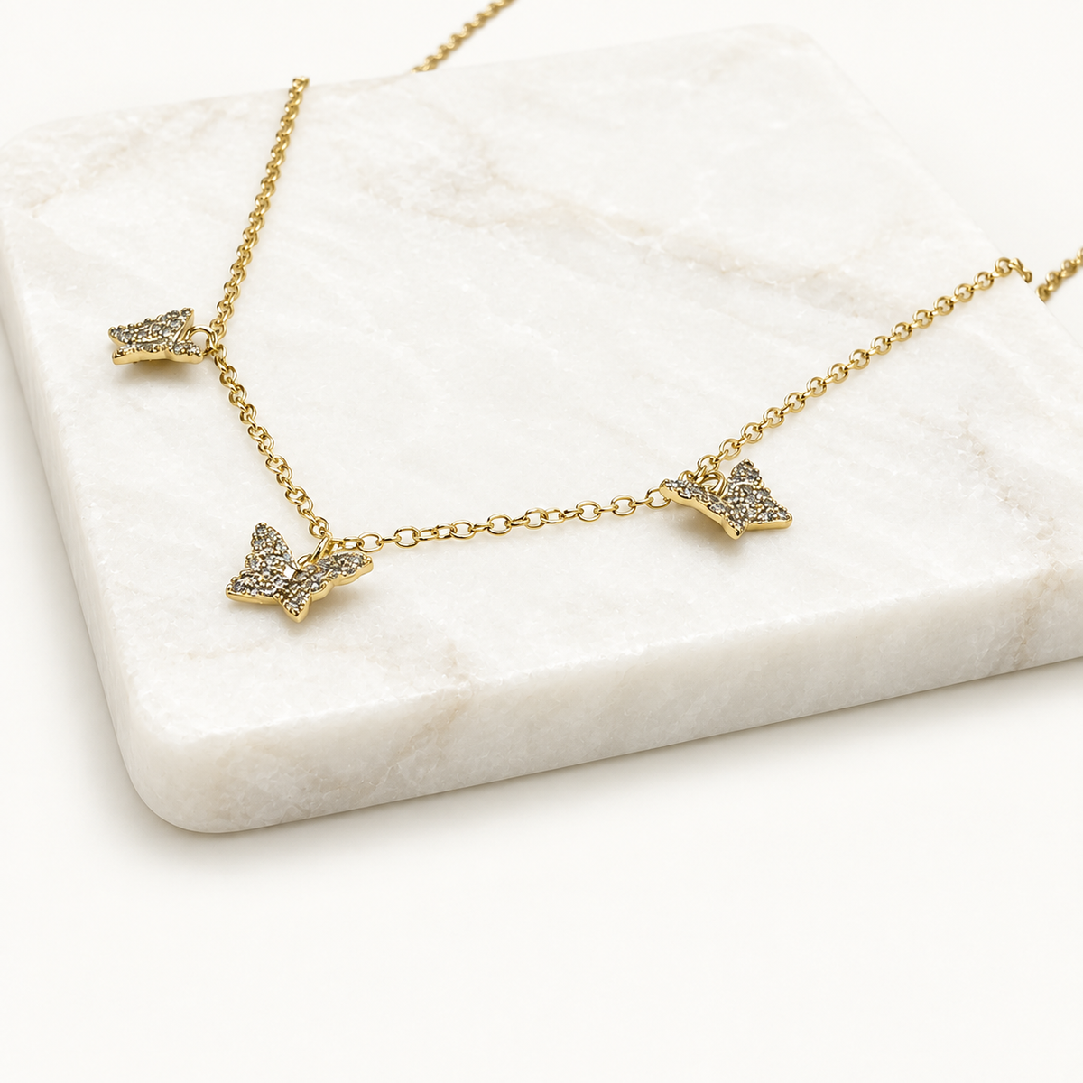 Chasing Butterflies Necklace - 18K Gold Filled
