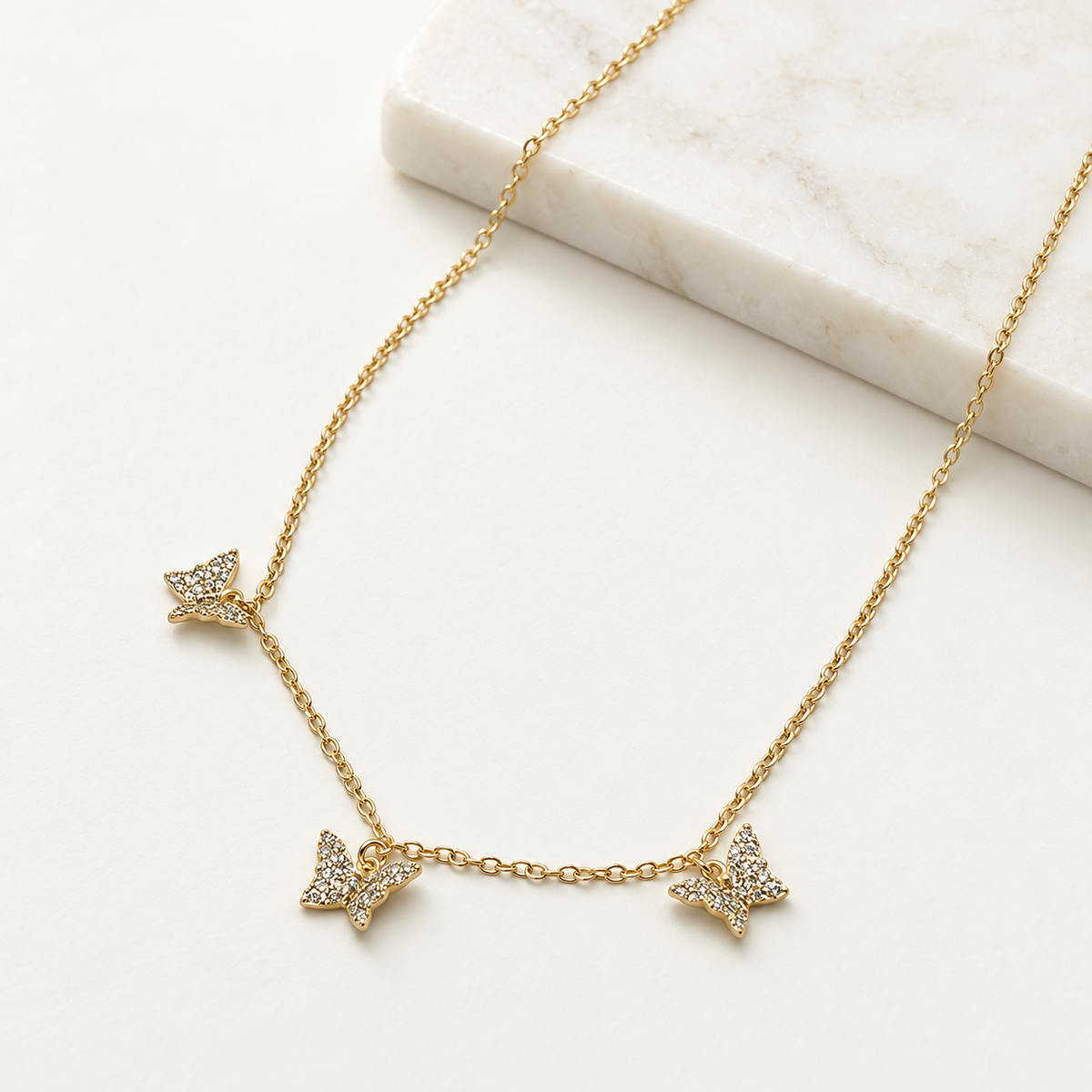 Chasing Butterflies Necklace - 18K Gold Filled