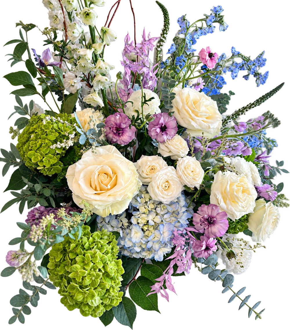 Maison Bleu Arrangement in Pedestal