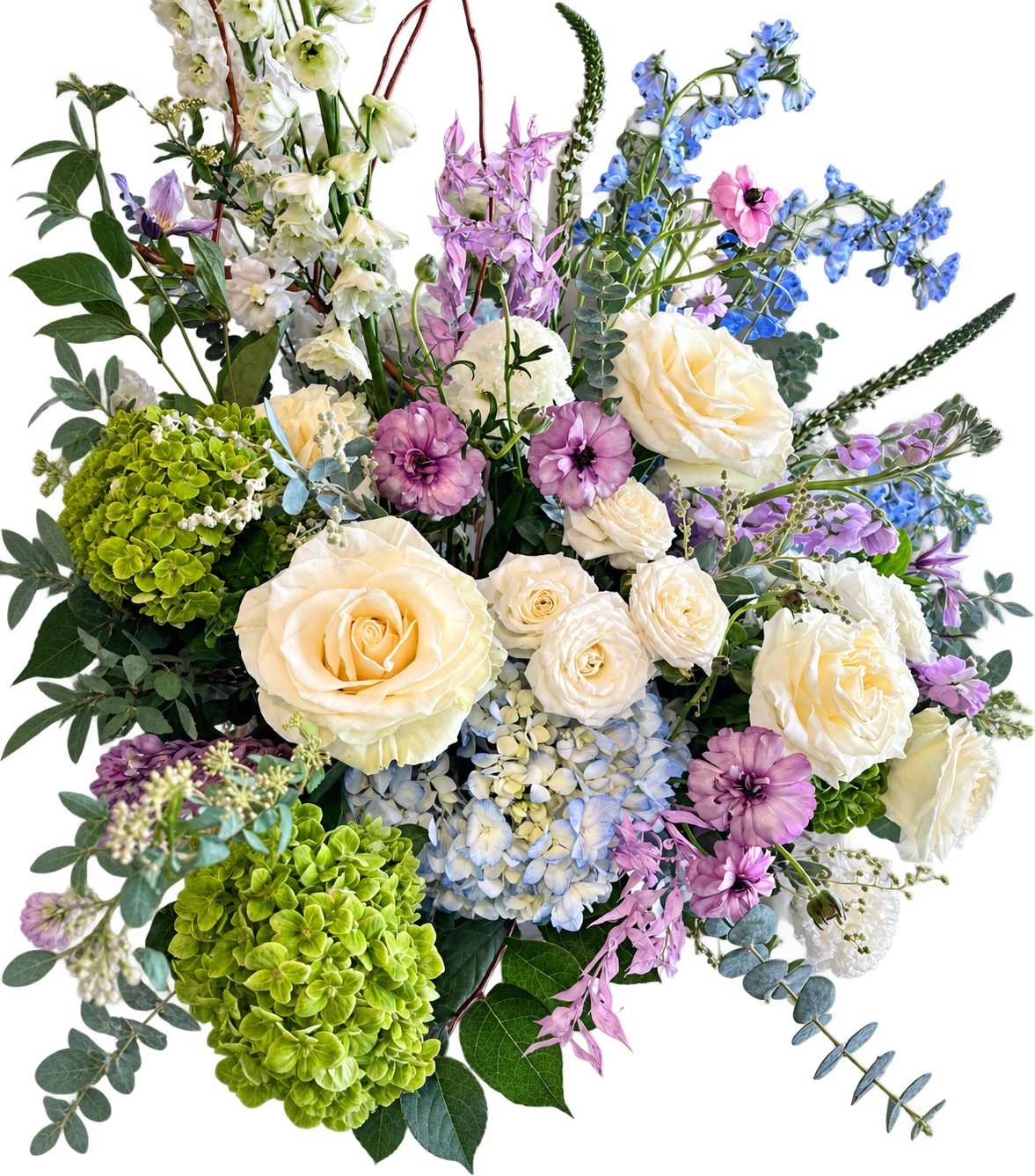 Maison Bleu Arrangement in Pedestal