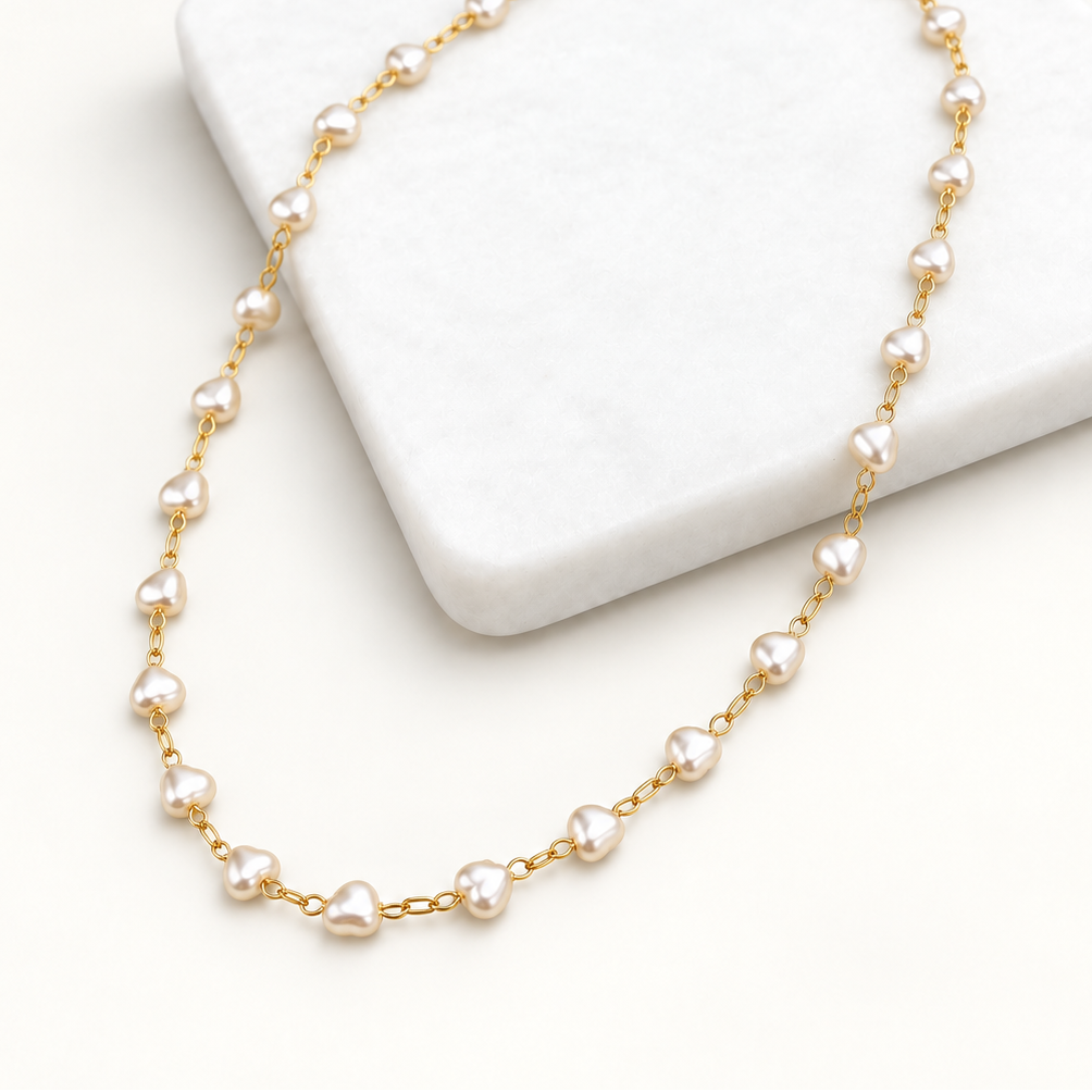 Hearts of Pearl Set or Individual Pieces - 18K Gold Filled