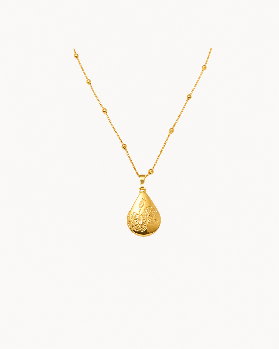 Tear Drop Locket Necklace- 18K Gold Filled