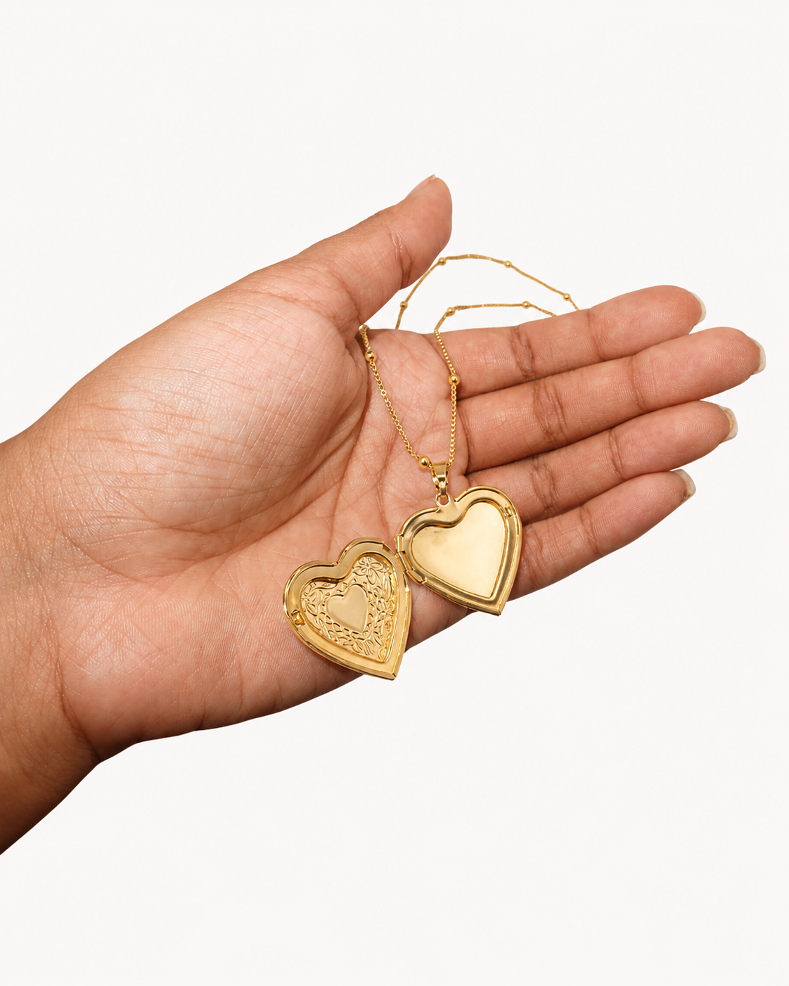 Heart Locket Necklace - 18K Gold Filled