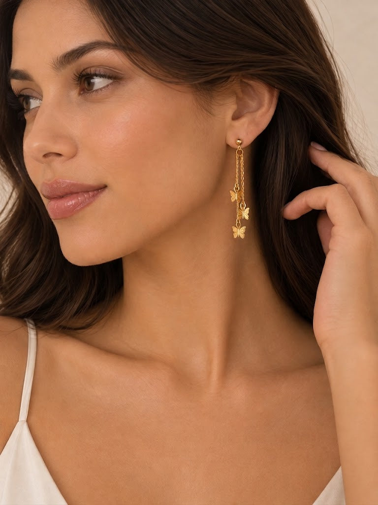 Golden Flutter Earrings - 18K Gold Filled