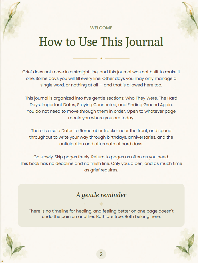 Between the Missing - Guided Grief Journal