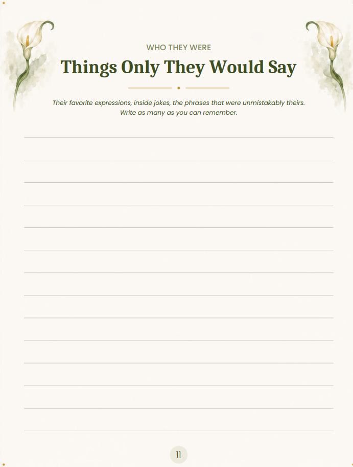 Between the Missing - Guided Grief Journal
